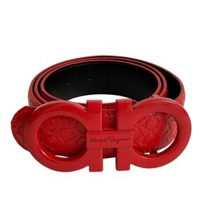 Cinturón Salvatore Ferragamo Gancini Reversible - Rojo